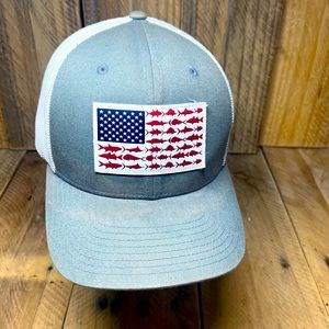 Columbia PFG Flexfit ball cap Fish Flag Hat L/XL